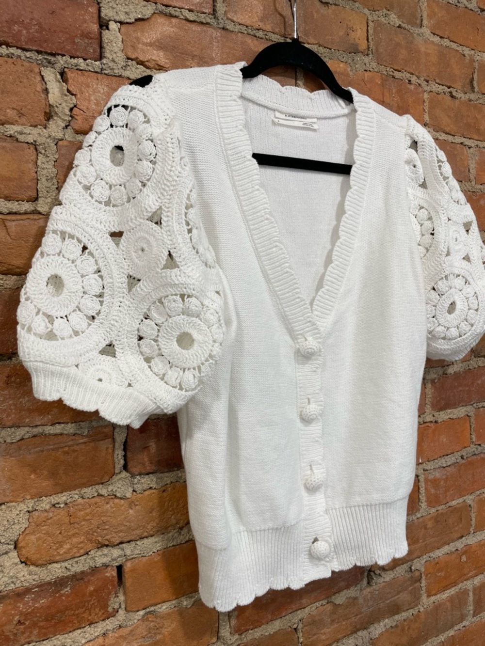 Anthropologie Short-Sleeve Crochet Cardigan Sweater | Size M | Great Condition - Picture 6 of 9